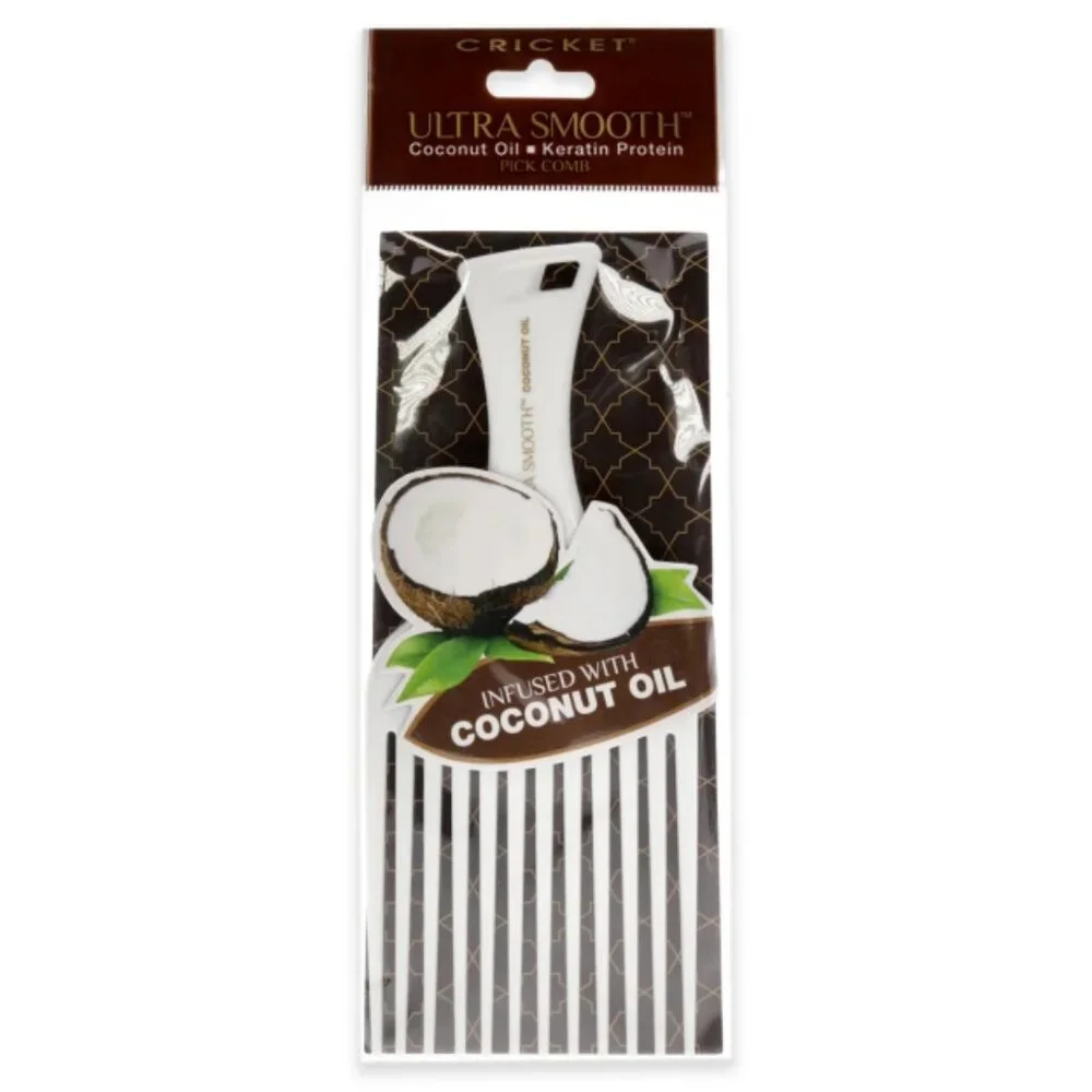 Ultra Smooth Coconut Hair Pick Comb - Infused with Coconut Oil & Keratin for ...